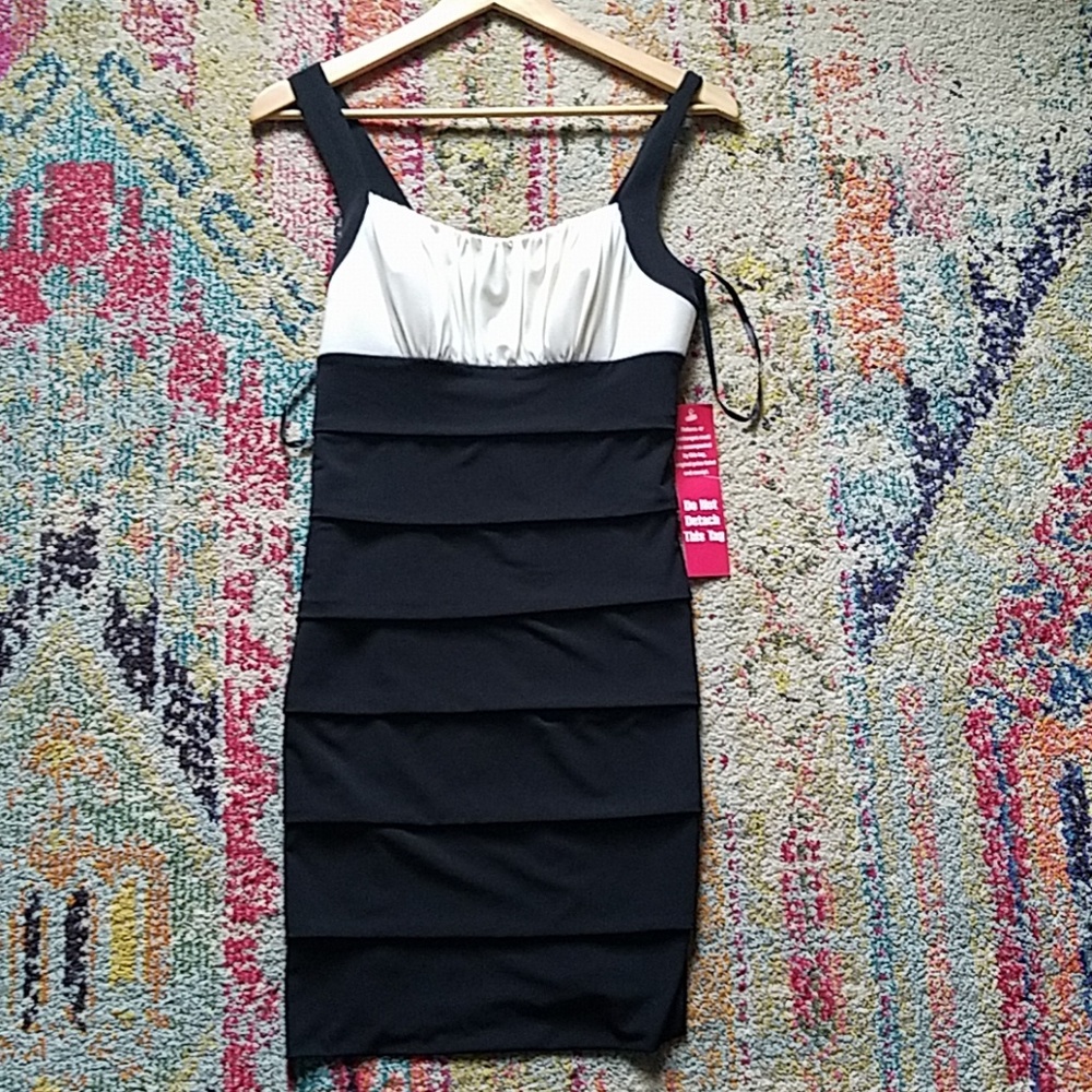 Black and white mini dress